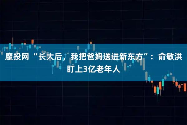 魔投网 “长大后，我把爸妈送进新东方”：俞敏洪盯上3亿老年人