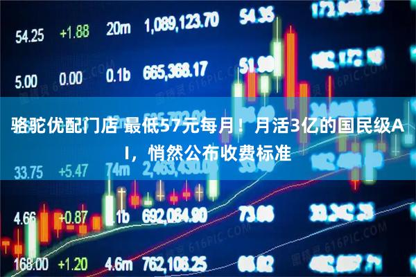 骆驼优配门店 最低57元每月！月活3亿的国民级AI，悄然公布收费标准